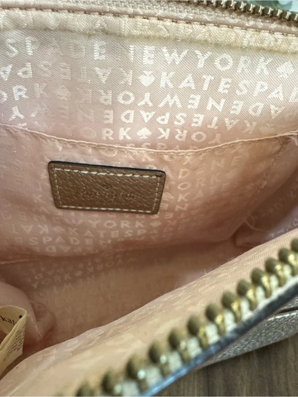Kate Spade Wellesley Hanna Metallic Champagne Gold Crossbody Bag